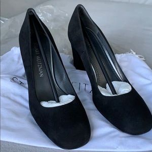 Stuart Weitzman Marymid Suede Square Toe Pumps
